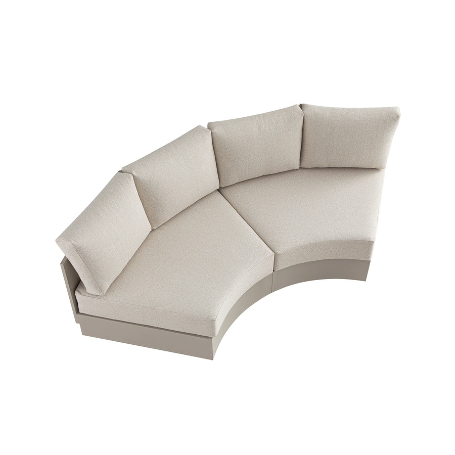 Jardin Aluminium Outdoor Modular Large 2-Seater Curved Sofa Set, Pumice