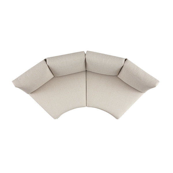 Jardin Aluminium Outdoor Modular Large 2-Seater Curved Sofa Set, Pumice - daals
