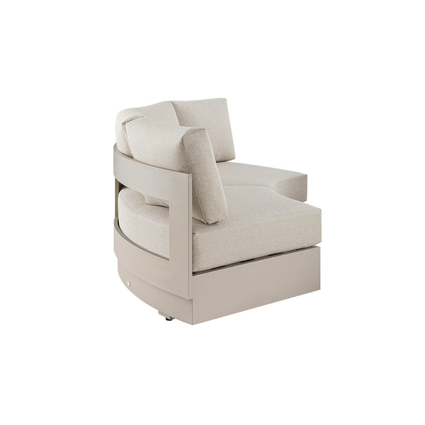 Jardin Aluminium Outdoor Modular Large 2-Seater Curved Sofa Set, Pumice - daals