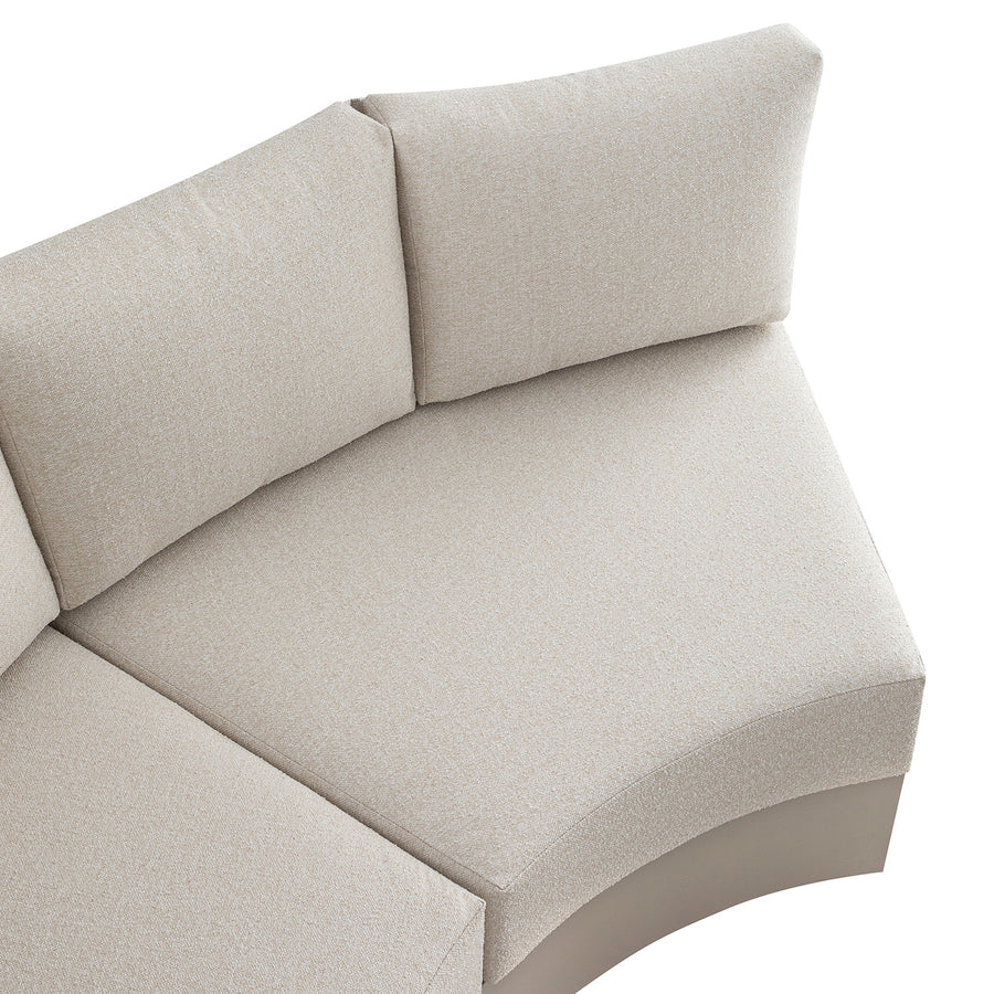 Jardin Aluminium Outdoor Modular Large 2-Seater Curved Sofa Set, Pumice