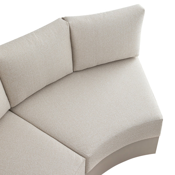Jardin Aluminium Outdoor Modular Large 2-Seater Curved Sofa Set, Pumice - daals