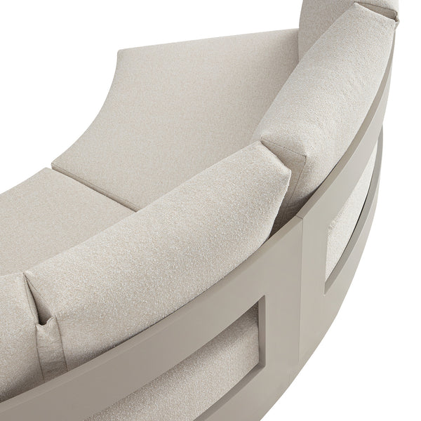 Jardin Aluminium Outdoor Modular Large 2-Seater Curved Sofa Set, Pumice - daals