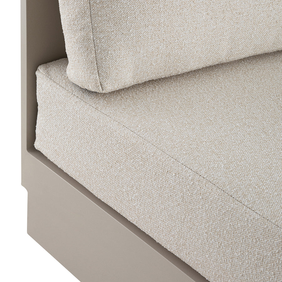 Jardin Aluminium Outdoor Modular Large 2-Seater Curved Sofa Set, Pumice