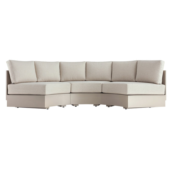 Jardin Aluminium Outdoor Modular Large 3-Piece Curved Sofa Set, Pumice