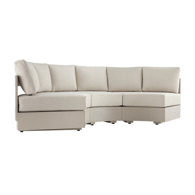Jardin Aluminium Outdoor Modular Large 3-Piece Curved Sofa Set, Pumice