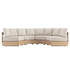 Jardin Aluminium Outdoor Modular Grande 4-Piece Curved Sofa Set, Natural
