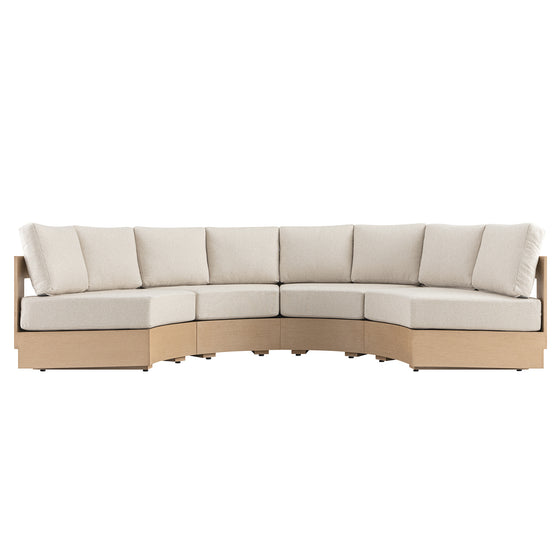Jardin Aluminium Outdoor Modular Grande 4-Piece Curved Sofa Set, Natural