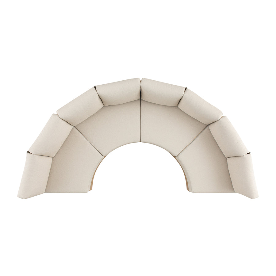 Jardin Aluminium Outdoor Modular Grande 4-Piece Curved Sofa Set, Natural