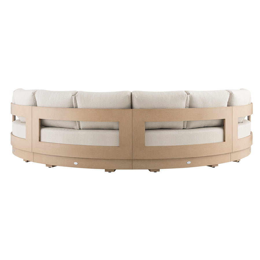 Jardin Aluminium Outdoor Modular Grande 4-Piece Curved Sofa Set, Natural
