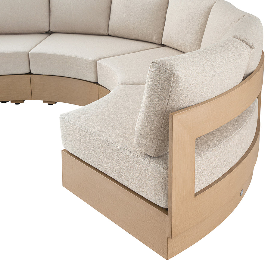 Jardin Aluminium Outdoor Modular Grande 4-Piece Curved Sofa Set, Natural - daals