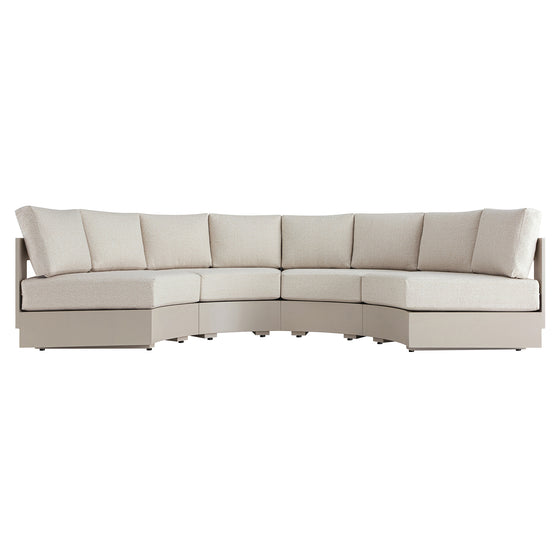 Jardin Aluminium Outdoor Modular Grande 4-Piece Curved Sofa Set, Pumice