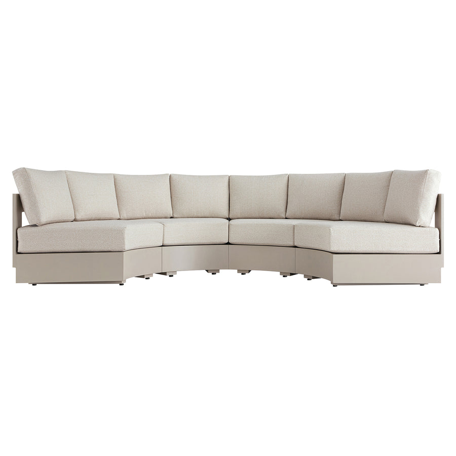 Jardin Aluminium Outdoor Modular Grande 4-Piece Curved Sofa Set, Pumice