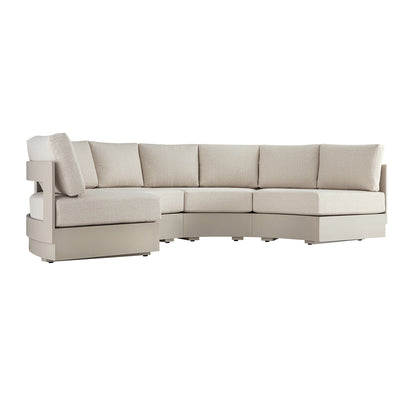Jardin Aluminium Outdoor Modular Grande 4-Piece Curved Sofa Set, Pumice
