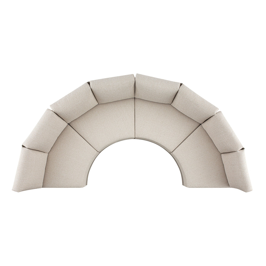 Jardin Aluminium Outdoor Modular Grande 4-Piece Curved Sofa Set, Pumice