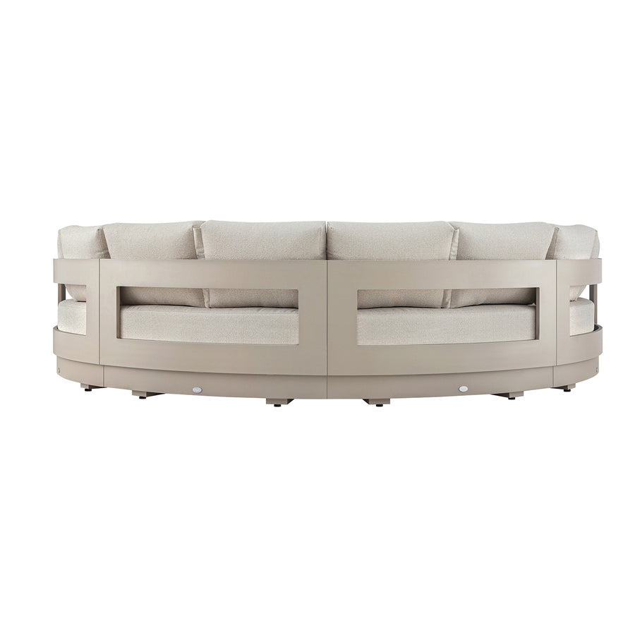 Jardin Aluminium Outdoor Modular Grande 4-Piece Curved Sofa Set, Pumice