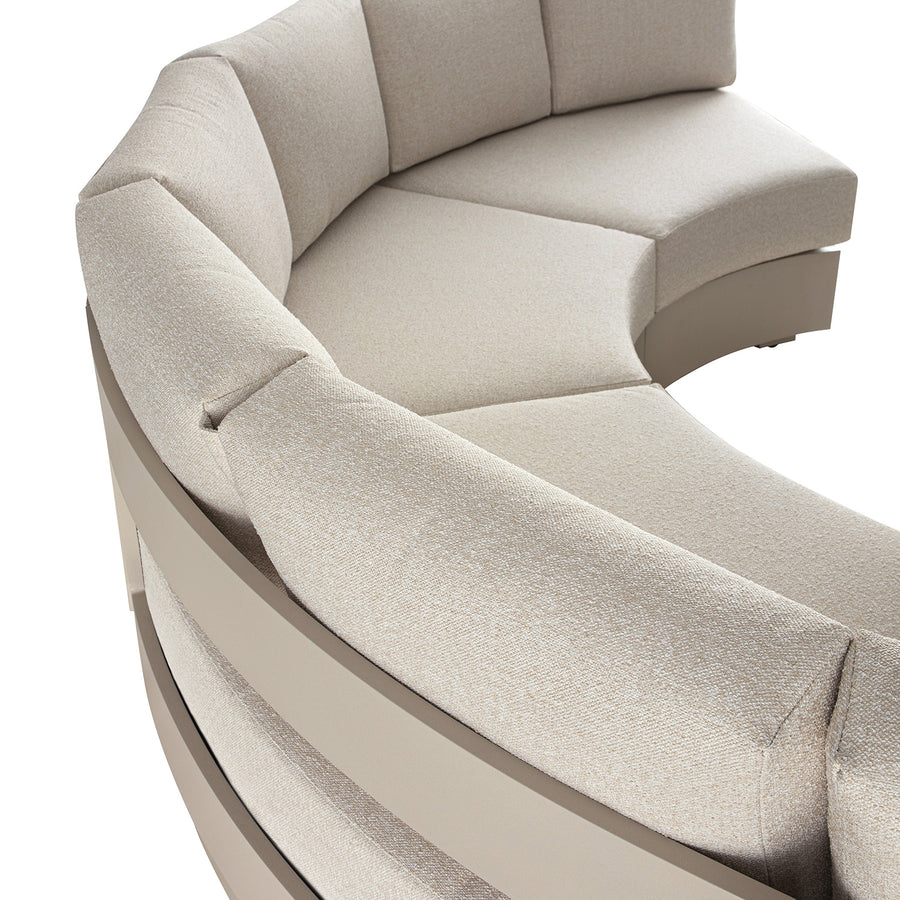 Jardin Aluminium Outdoor Modular Grande 4-Piece Curved Sofa Set, Pumice