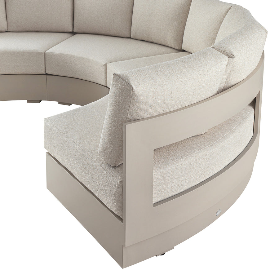 Jardin Aluminium Outdoor Modular Grande 4-Piece Curved Sofa Set, Pumice