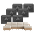 Cover for Jardin Aluminium Outdoor Modular 6-Piece Double Chaise Sofa Set - daals