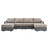 Jardin Aluminium Outdoor Modular 4-Seater Double Chaise Sofa Set, Granite