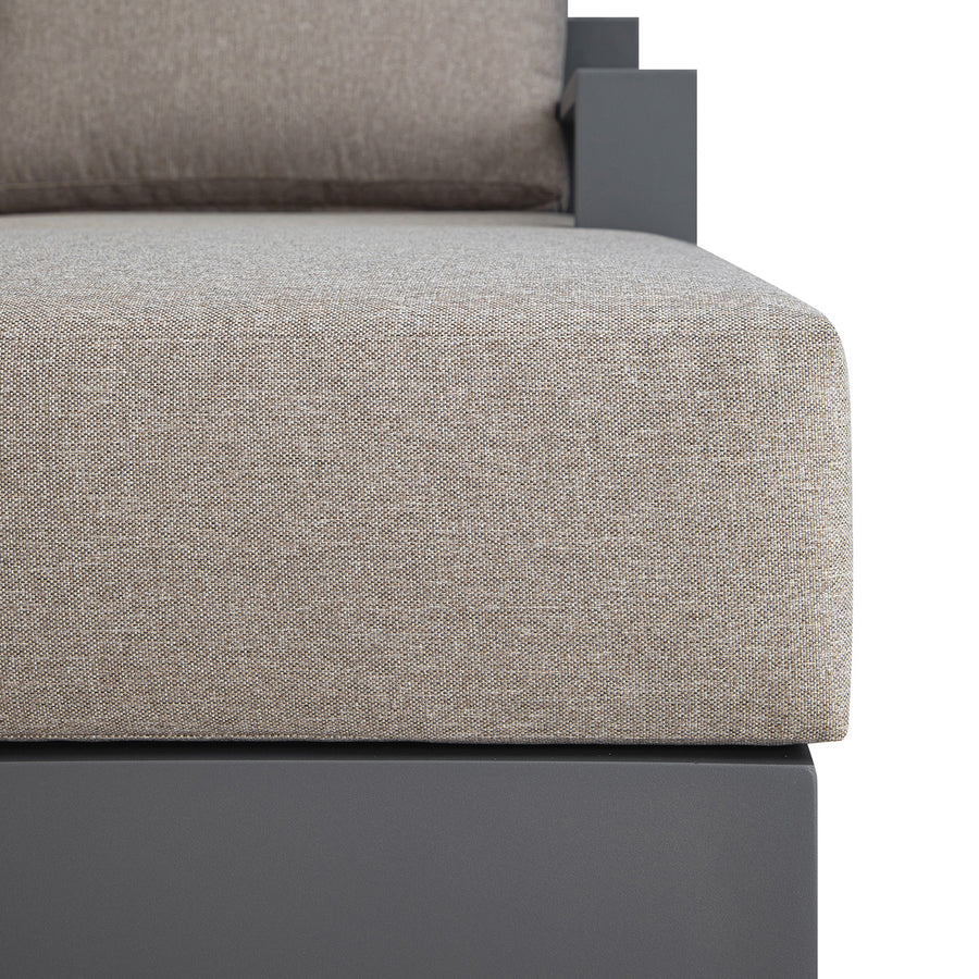 Jardin Aluminium Outdoor Modular 4-Seater Double Chaise Sofa Set, Granite