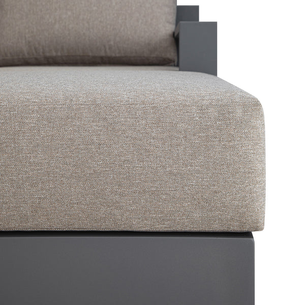 Jardin Aluminium Outdoor Modular 4-Seater Double Chaise Sofa Set, Granite - daals
