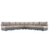 Jardin Aluminium Outdoor Modular 6-Piece Curved Corner Sofa Set, Granite - daals