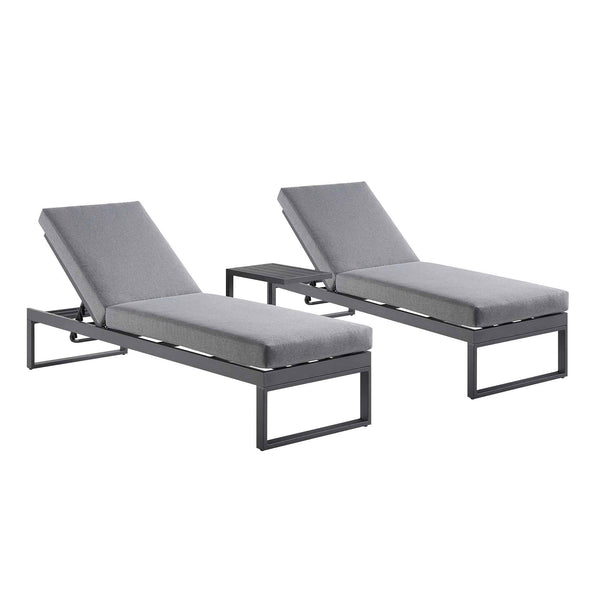Albany Aluminium Sun Lounger and Side Table Set, Grey