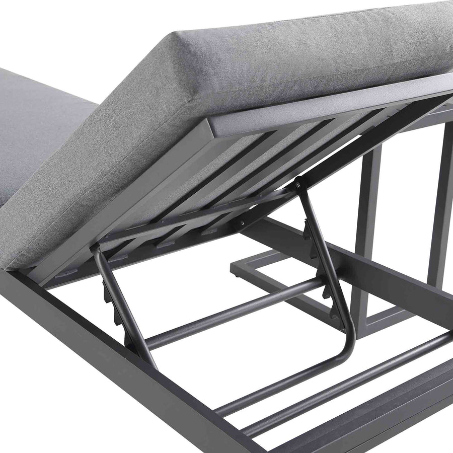 Albany Aluminium Sun Lounger and Side Table Set, Grey