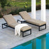 Albany Aluminium Sun Lounger and Side Table Set, Taupe - daals