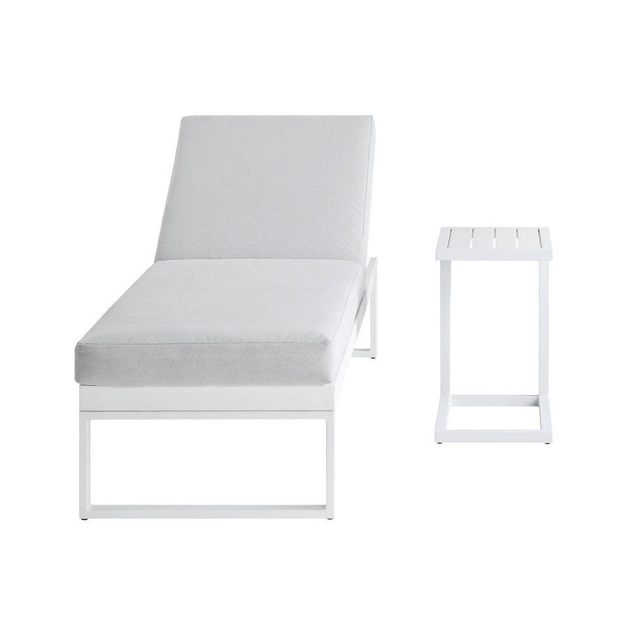 Albany Aluminium Sun Lounger, White