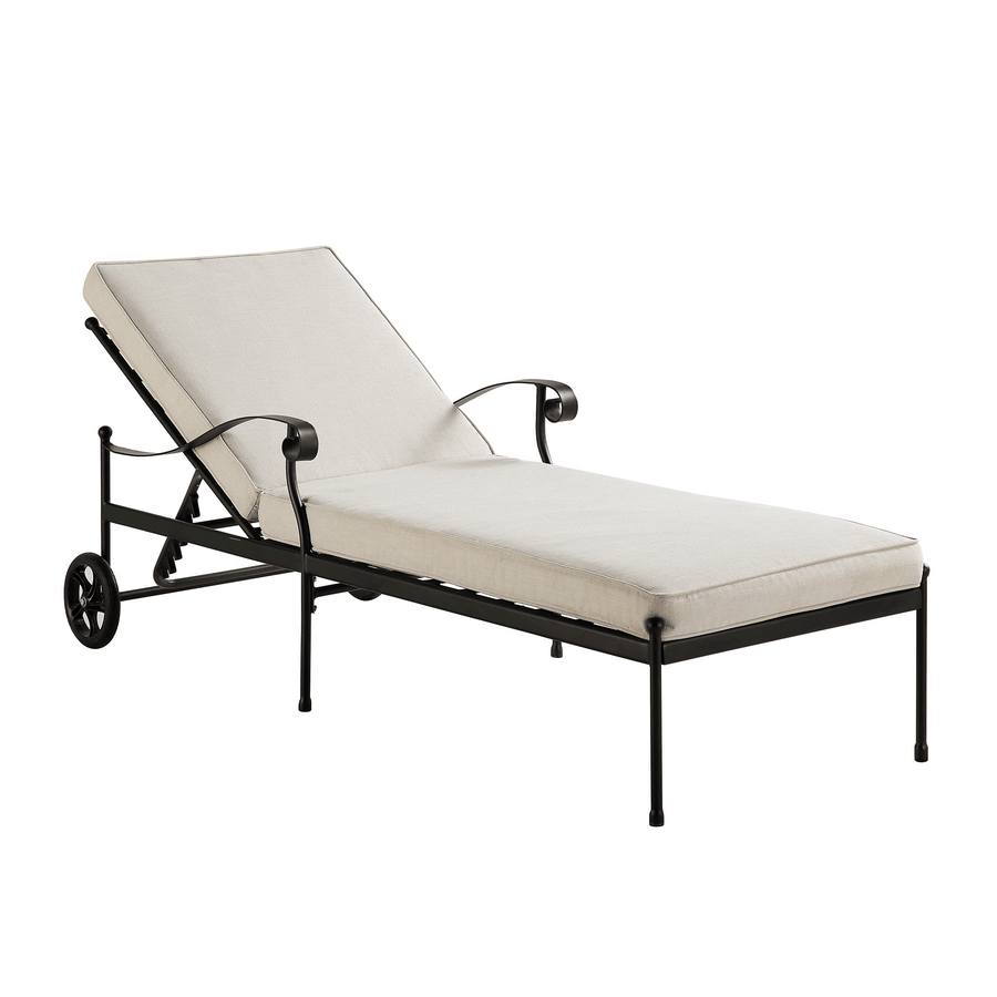 Haymes Metal Sun Lounger with Wheels, Beige