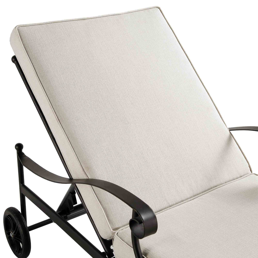 Haymes Metal Sun Lounger with Wheels, Beige