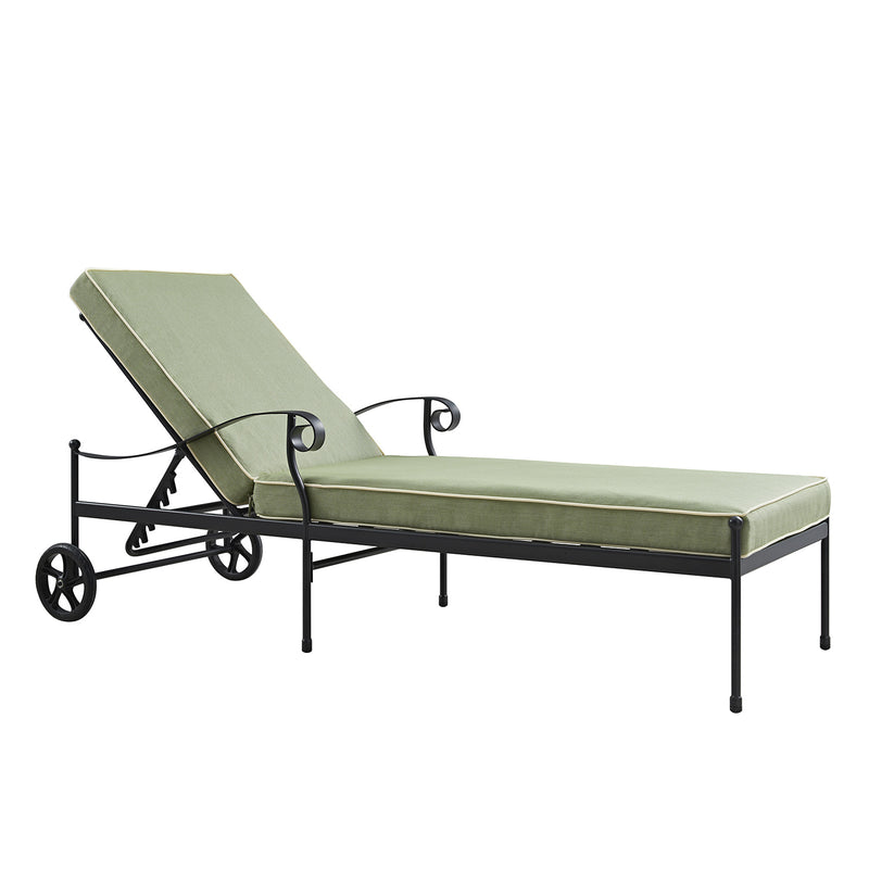 Haymes Metal Sun Lounger with Wheels, Reseda Green - daals