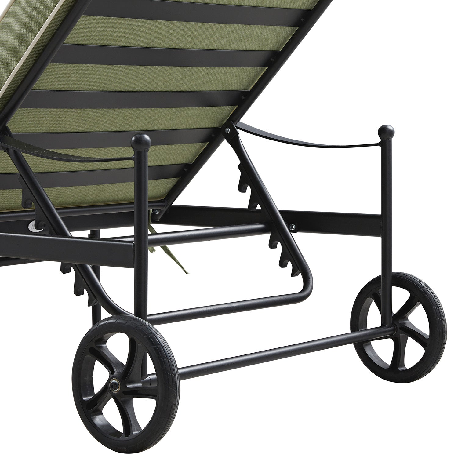 Haymes Metal Sun Lounger with Wheels, Reseda Green