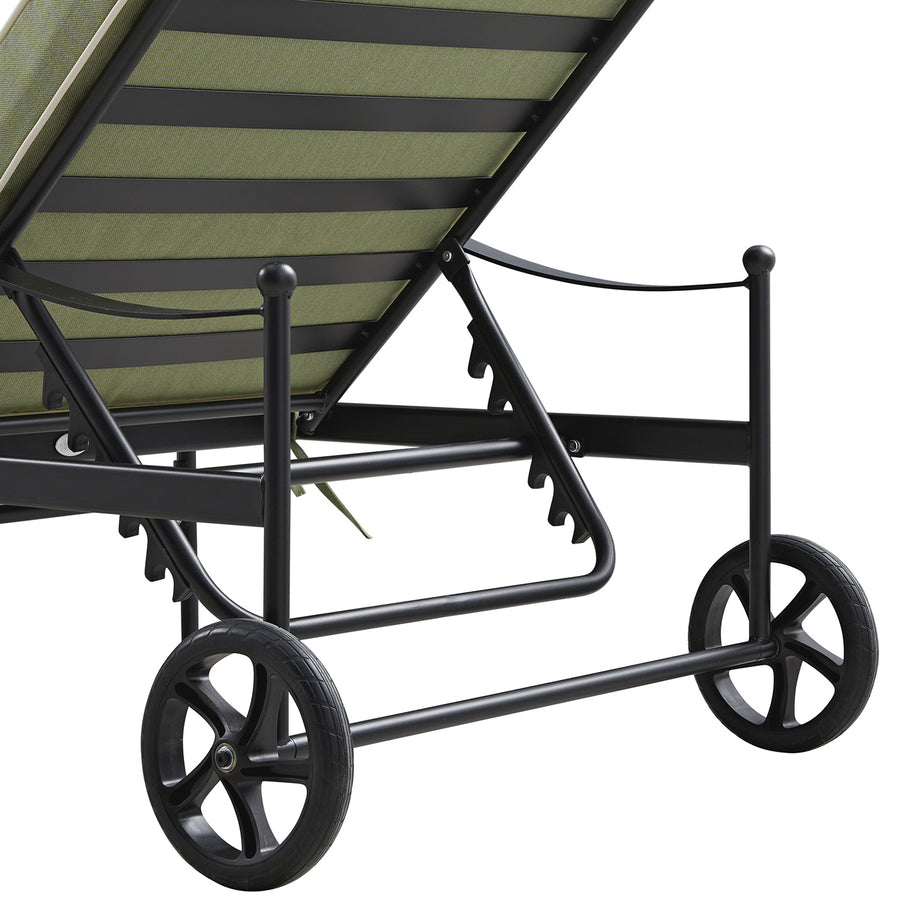 Haymes Metal Sun Lounger with Wheels, Reseda Green