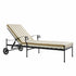 Haymes Metal Sun Lounger with Wheels, Khaki Stripe - daals