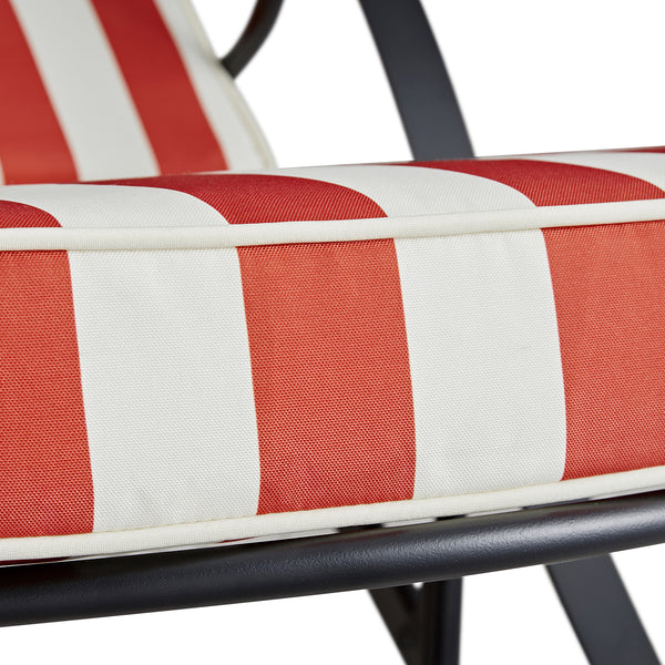 Haymes Metal Sun Lounger with Wheels, Scarlet Stripe - daals