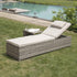 Hampshire Round Wicker Rattan Sun Lounger, Light Grey - daals