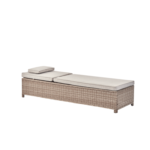 Hampshire Round Wicker Rattan Sun Lounger, Natural - daals