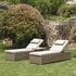 Hampshire Round Wicker Rattan Sun Lounger Set with Side Table, Natural - daals