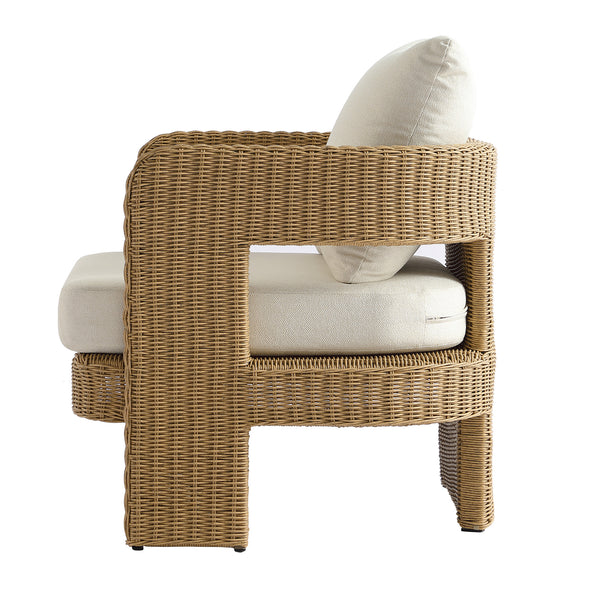 Stanford Round Wicker Outdoor Armchair Set, Natural