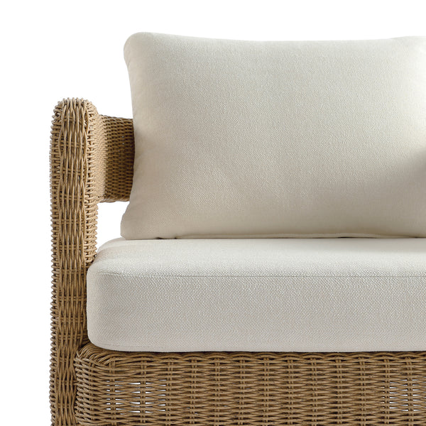Stanford Round Wicker Outdoor Armchair Set, Natural