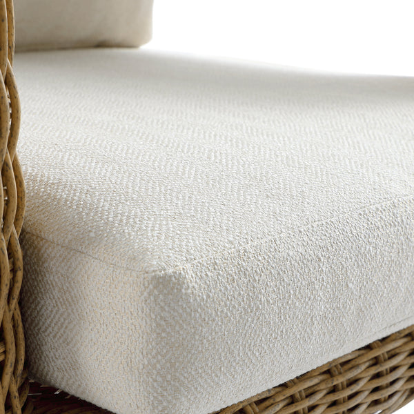 Stanford Round Wicker Outdoor Armchair Set, Natural