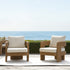 Stanford Round Wicker Outdoor Armchair Set, Natural - daals
