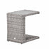 Hampshire Round Wicker Rattan Side Table, Light Grey - daals