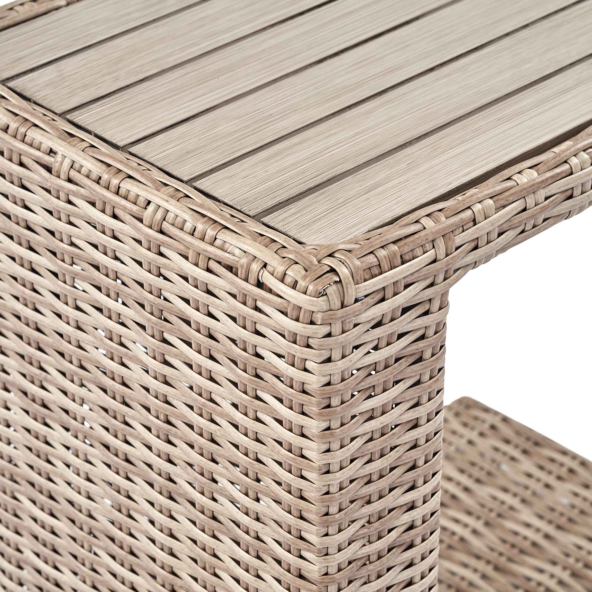 Hampshire Round Wicker Rattan Side Table, Natural | daals