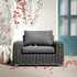 Bellagio Round Wicker Outdoor 1 - Seater Sofa, Dark Grey - daals