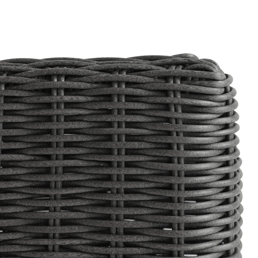 Bellagio Round Wicker Outdoor Side Table, Dark Grey
