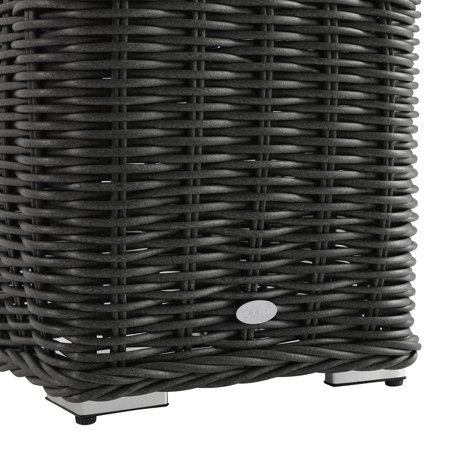 Bellagio Round Wicker Outdoor Side Table, Dark Grey