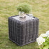 Bellagio Round Wicker Outdoor Side Table, Dark Grey - daals